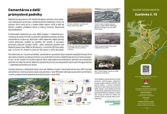 Naučná stezka Radotín: Zastávka č. 13 - Cementárna a další průmyslové podniky Naučná stezka Radotín: Zastávka č. 13 - Cementárna a další průmyslové podniky