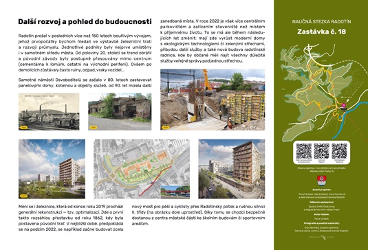 Naučná stezka Radotín - Zastávka č. 18: Další rozvoj a pohled od budoucnosti Naučná stezka Radotín - Zastávka č. 18: Další rozvoj a pohled od budoucnosti