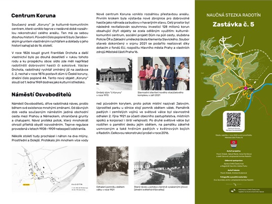 Naučná stezka Radotín - zastávka č. 5 - Centrum Koruna