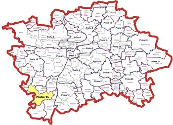 Hlavní město Praha Schéma umístění Městské části Praha 16 v Hlavním městě Praze