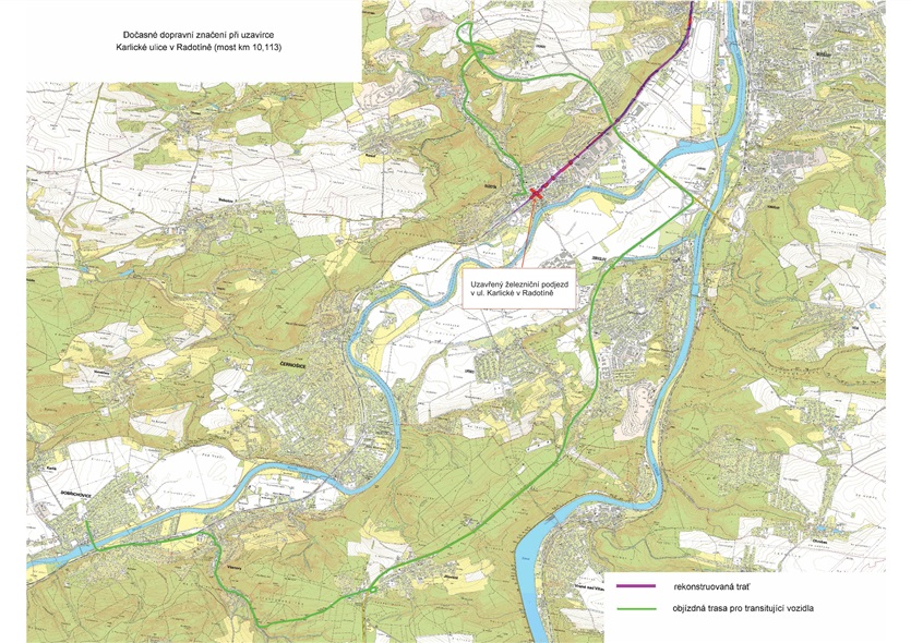 Objízdné trasy uzavírky železničního podjezdu v ulici Karlická Objízdné trasy uzavírky železničního podjezdu v ulici Karlická