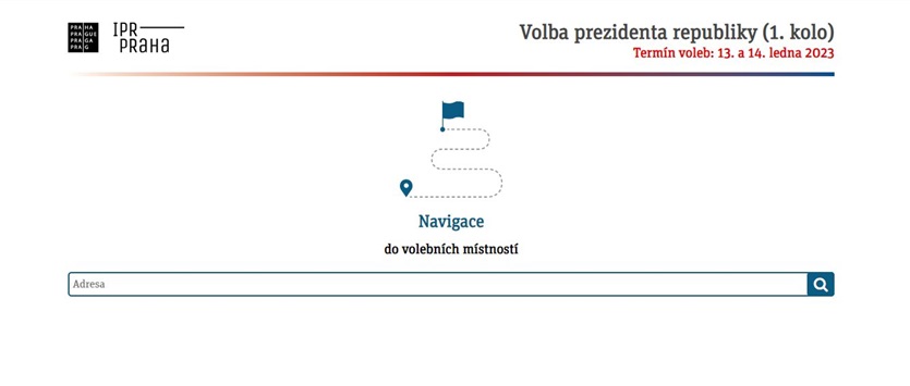 Úvodní obrazovka aplikace Kudy k volbám Úvodní obrazovka aplikace Kudy k volbám