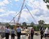 Přesun mostní konstrukce lávky na pilíře, 1.6.2022