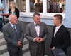 Slavnostní otevření přístavby ZŠ Praha - Radotín, zleva senátor PhDr. T. Grulich, pražský primátor MUDr. B. Svoboda, radotínský starosta Mgr. K. Hanzlík, 3.9.2012