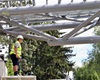Přesun mostní konstrukce lávky na pilíře, 1.6.2022