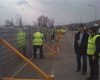 Zkušební stavění mobilního hrazení protipovodňové ochrany 17.3.2010