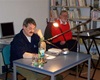Josef Frais při autorském čtení z knihy Reformy Marie Terezie a Josefa II. v prostorách radotínské knihovny (Loučanská). Na klávesy jej doprovázel Jiří Miloš (PIGI); 3.3.2008
