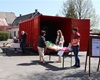 Distribuční centrum, stan a dezinfekce u dveří, 21.4.2020