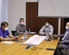 Debata k „Optimalizaci železniční trati Praha-Smíchov (mimo) - Černošice (mimo)“. Zleva: místostarosta Městské části Praha 16 Mgr. Miroslav Knotek., Ing. Michal Krošlák ze Stavby železnic (investor), hlavní stavbyvedoucí Ing. Radek Filip ze společnosti Eurovia CS (za zhotovitele) a Ing. Milan Krsek (projektant).