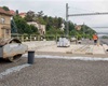 Postup stavebních prací na tunýlku v Prvomájové ulici a kresby na zdi kolem trati, 6.8.2021