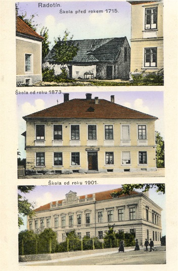 Nejstarší školní budovy v Radotíně, rok 1901 Nejstarší školní budovy v Radotíně, rok 1901