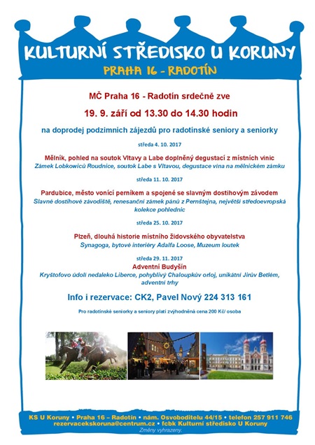 Leták - doprodej podzimních zájezdů