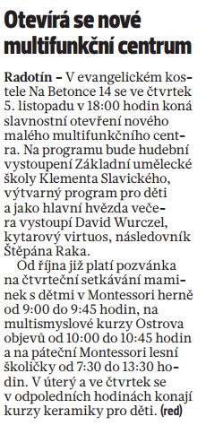 Naše Praha 5 | číslo 18/2015| Vyšlo: 30.10.2015 | Strana: 4 | Téma: Radotín
