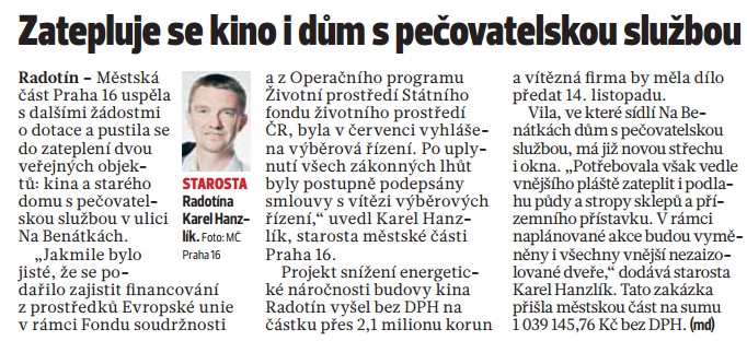 Naše Praha 5 | číslo 18/2015| Strana: 3 | Téma: Radotín
