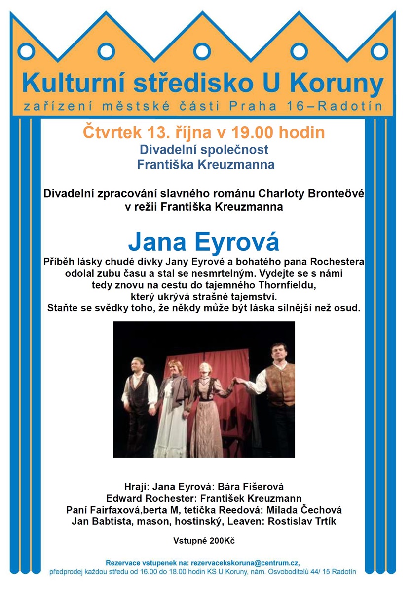 Plakát k divadelní hře Jana Eyrová